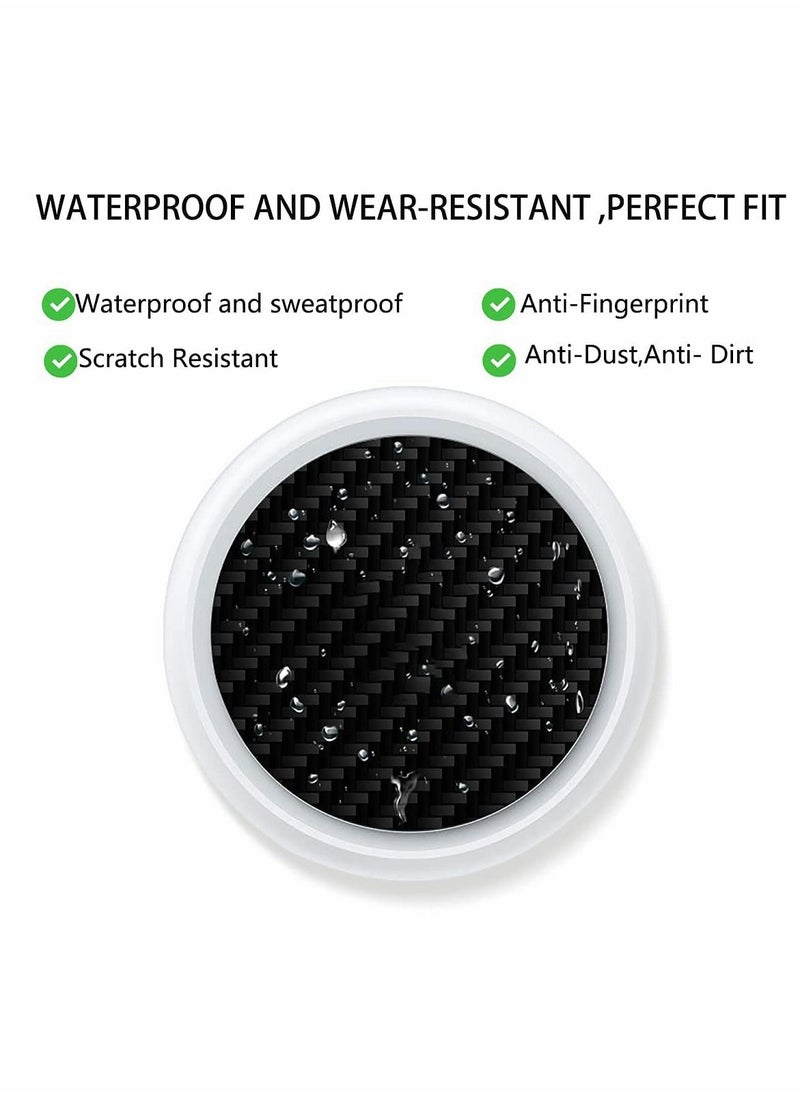 Y&D - Carbon Fiber Protective Films Compatible for Airtags Tracker,Anti-Scratch Anti-Fingerprint Waterproof Front Back Film Skin Sticker (Black,2 Pairs) - Image 1