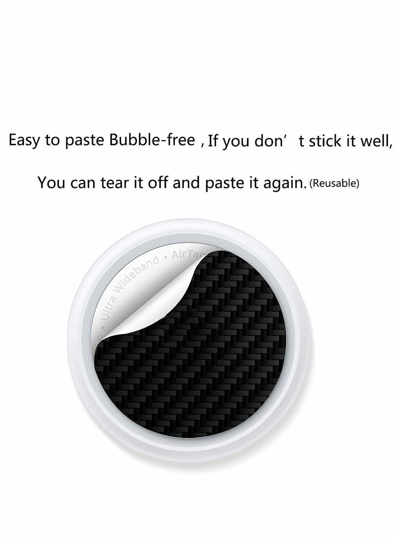 Y&D - Carbon Fiber Protective Films Compatible for Airtags Tracker,Anti-Scratch Anti-Fingerprint Waterproof Front Back Film Skin Sticker (Black,2 Pairs) - Image 1