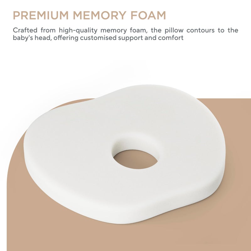 FOVERA Newborn Memory Foam Baby Pillow to Prevent and Treat Flat Head Syndrome - Head Shaping Pillow with Removable and Washable Cover (Navy Blue) - Image 3