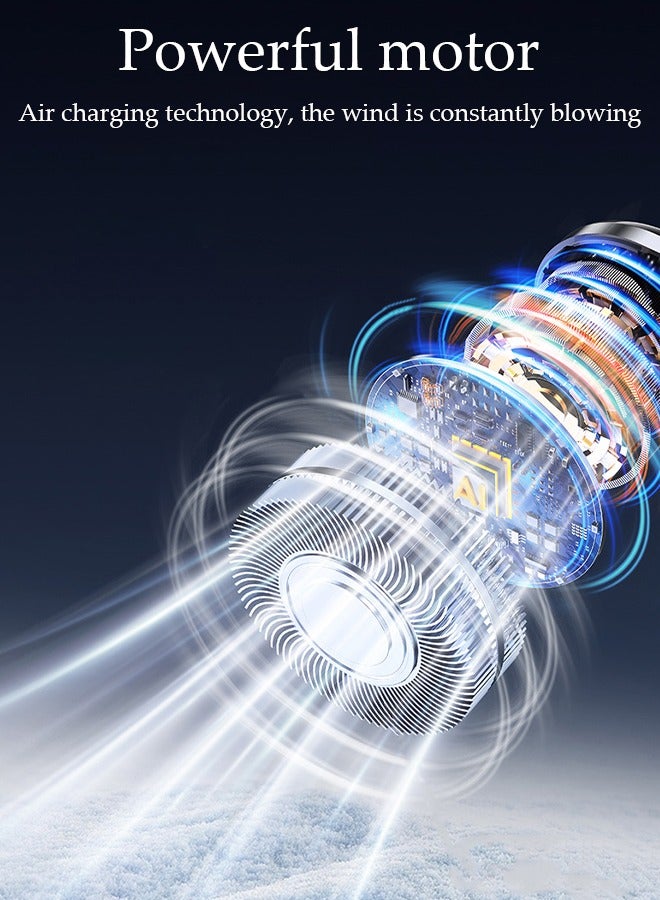 DUNISO مروحة عنق محمولة، مروحة عنق بدون شفرات قابلة للتعديل بيد واحدة مع شاشة LED، مروحة عنق شخصية قابلة لإعادة الشحن عبر USB تعمل بالبطارية للتوظيف، السفر، الرياضة، المنزل، الهواء الطلق - Image 5