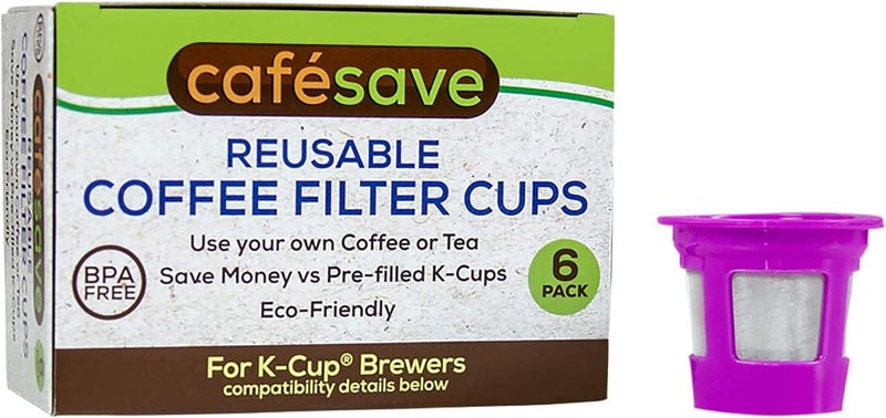 Perfect Pod 2-Item Bundle: 6-Pack Cafe Save 1-Stream Reusable K Cup Coffee Filters + EZ-Scoop 2 Tbsp Scoop with Integrated Funnel, Refillable Pod Capsule For Use with Keurig & Select Single Cup Coffee Maker - Image 3