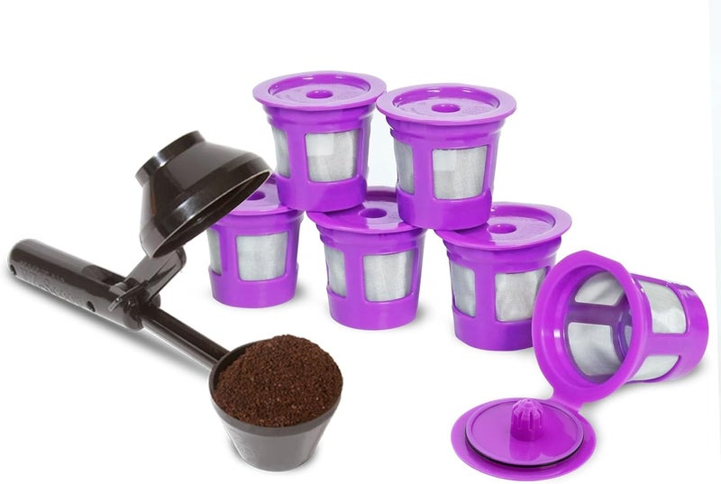 Perfect Pod 2-Item Bundle: 6-Pack Cafe Save 1-Stream Reusable K Cup Coffee Filters + EZ-Scoop 2 Tbsp Scoop with Integrated Funnel, Refillable Pod Capsule For Use with Keurig & Select Single Cup Coffee Maker - Image 1