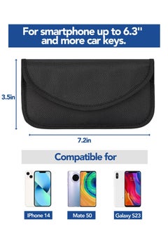 Excefore WJBB 2 Packs Signal Blocking Bag, GPS RFID Faraday Pouch, Anti-Spying Privacy Protection Phone Bag, for Phones Anti-Tracking (Black, 20cmx10.5cm)  - Image 4