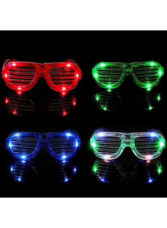 M.best Light Up Glow Glasses, 4 Pack Glow in The Dark LED Shutter Shades Sunglasses Party Supplies for Kids or Adults (Set of 4) - Image 2