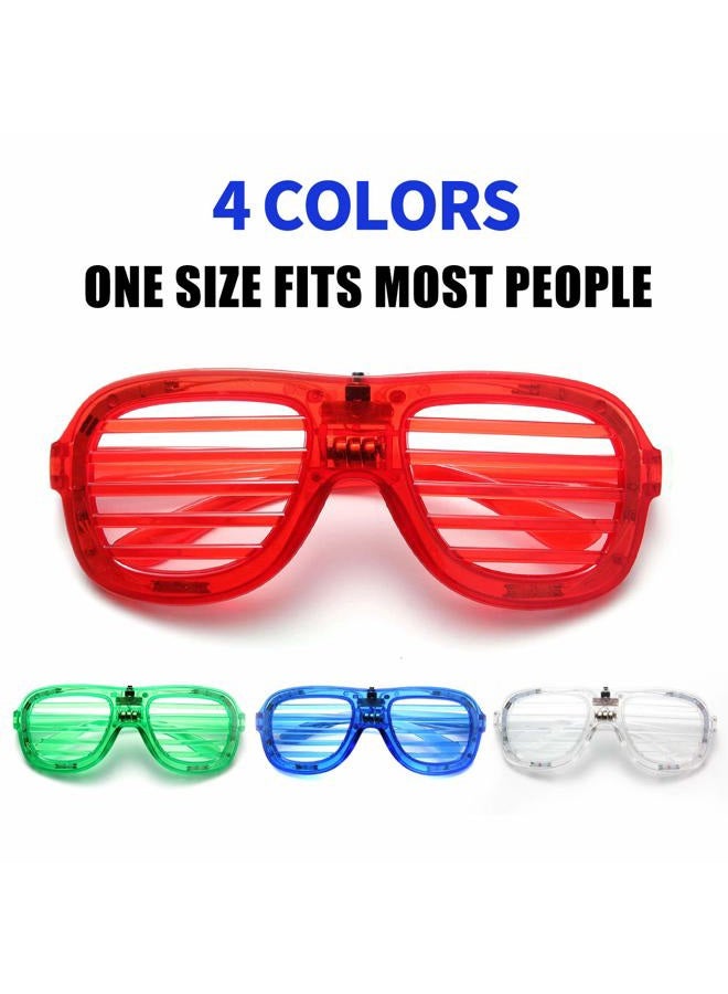 M.best Light Up Glow Glasses, 4 Pack Glow in The Dark LED Shutter Shades Sunglasses Party Supplies for Kids or Adults (Set of 4) - Image 4