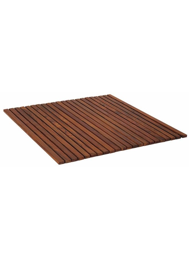 Bare Decor Fuji String Spa Shower Mat in Solid Teak Wood Oiled Finish, 30" x 30", Brown - Image 2