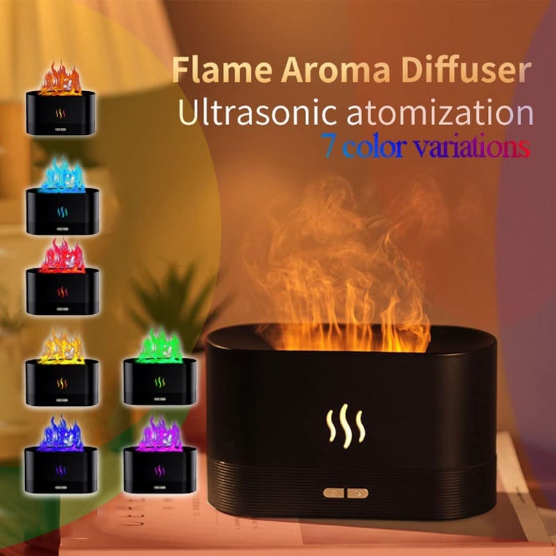 DOEASY Plastic Flame Diffuser HumidifierAuto Off 180Ml Essential Oil Diffuser2 Modes Brightness Aroma Humidifier with Fire Flame Effect for HomeOfficeSpaGym Multicolour - Image 3