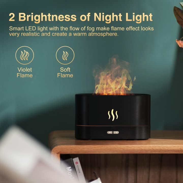 DOEASY Plastic Flame Diffuser HumidifierAuto Off 180Ml Essential Oil Diffuser2 Modes Brightness Aroma Humidifier with Fire Flame Effect for HomeOfficeSpaGym Multicolour - Image 4