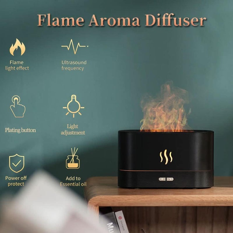 DOEASY Plastic Flame Diffuser HumidifierAuto Off 180Ml Essential Oil Diffuser2 Modes Brightness Aroma Humidifier with Fire Flame Effect for HomeOfficeSpaGym Multicolour - Image 2