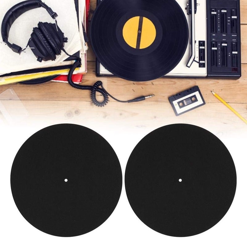Ymiko DJ Equipment mat, 2 Pack Turntable Platter Mat Felt Anti-Static Slipmat for LP Record Players 3mm - Image 3