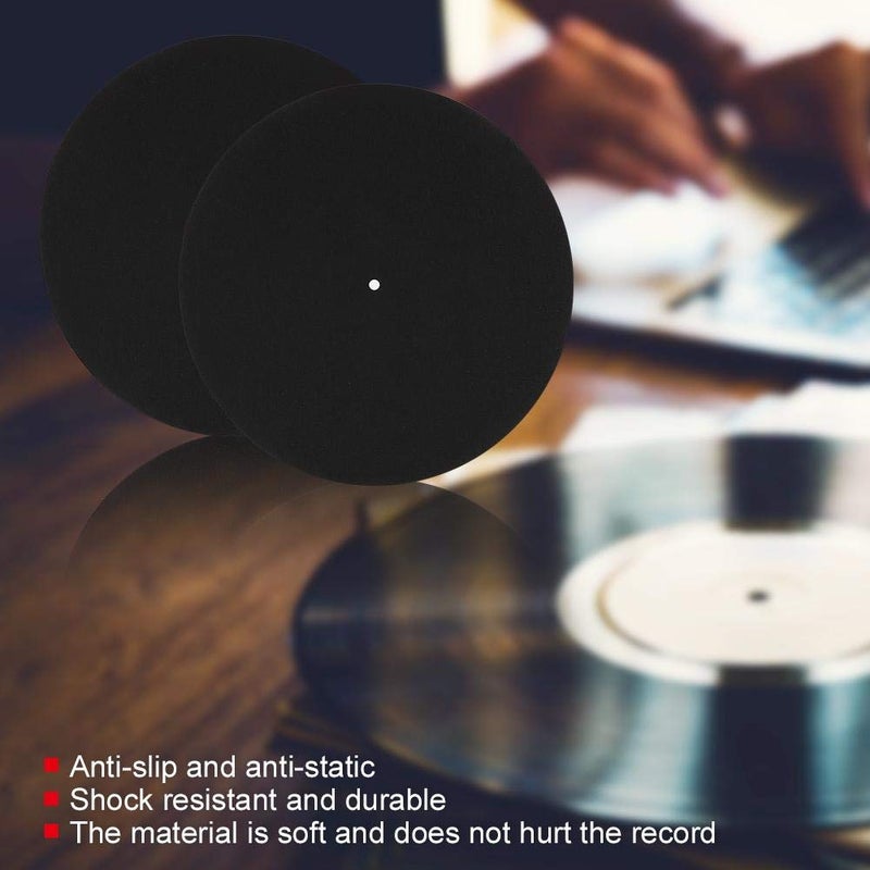 Ymiko DJ Equipment mat, 2 Pack Turntable Platter Mat Felt Anti-Static Slipmat for LP Record Players 3mm - Image 4