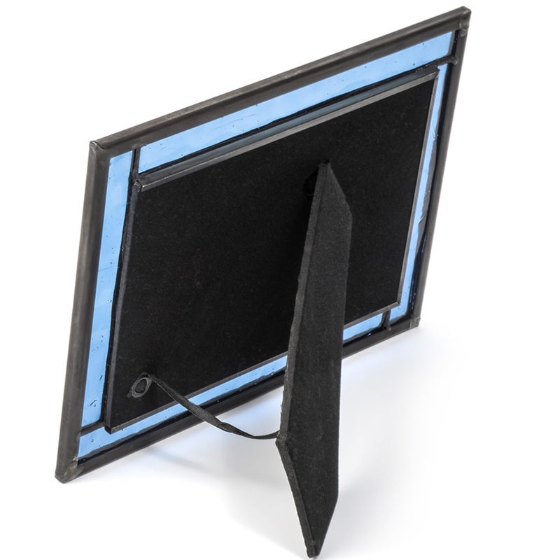 J Devlin Glass Art 5x7 Blue Stained Glass Picture Frame â€“ Vertical or Horizontal Display Pic 324-57HV - Image 4