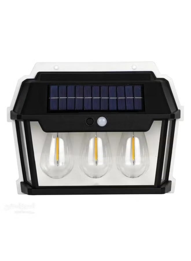 Raxoom BK888-3 Solar-Powered 3-Bulb Wall Lamp – Eco-Friendly Outdoor Lighting with Interactive Solar Technology - Image 1