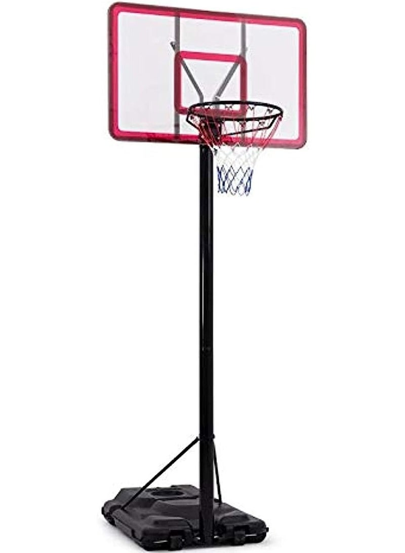 Vitacelli Portable Height Adjustable Basketball Hoop Stand On Wheels, 44 Inch Backboard, Basketball Goals Outdoor Kids Adults Play - Image 1