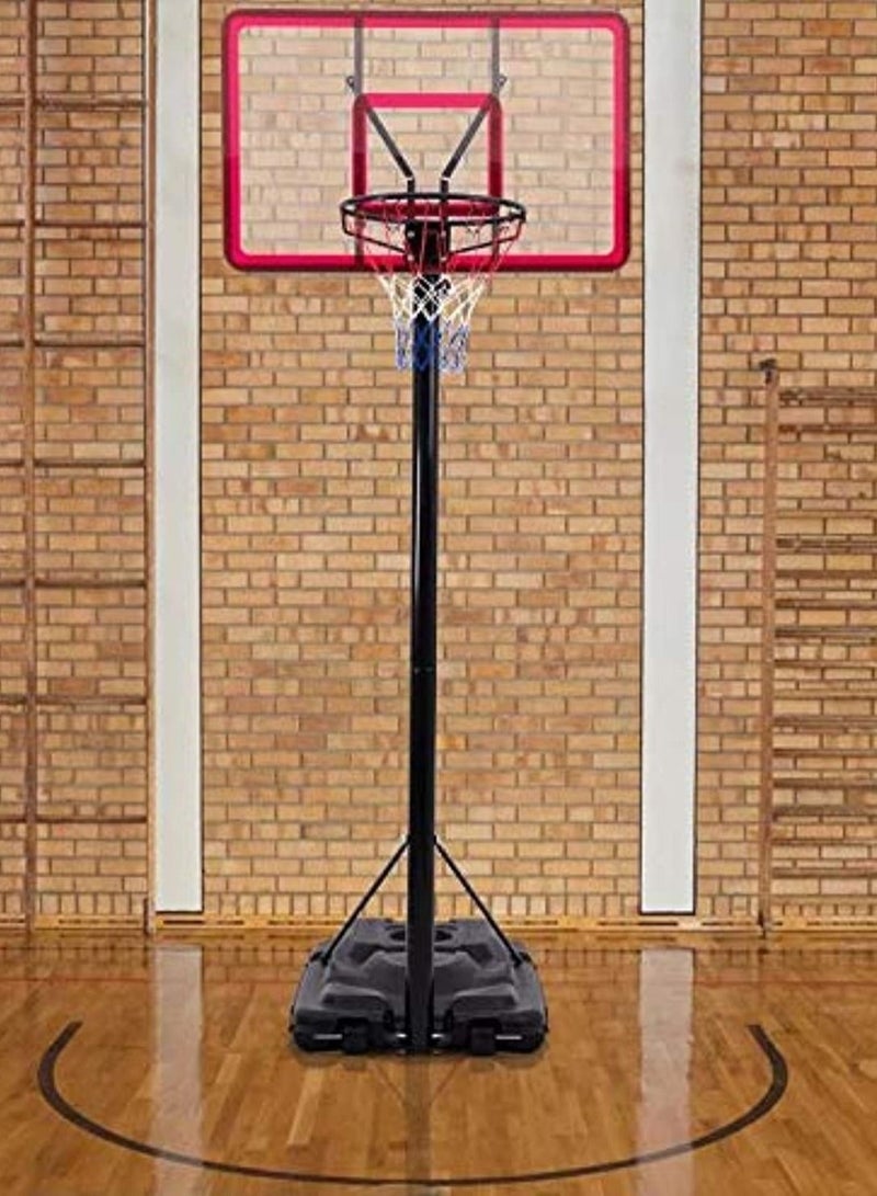 Vitacelli Portable Height Adjustable Basketball Hoop Stand On Wheels, 44 Inch Backboard, Basketball Goals Outdoor Kids Adults Play - Image 5