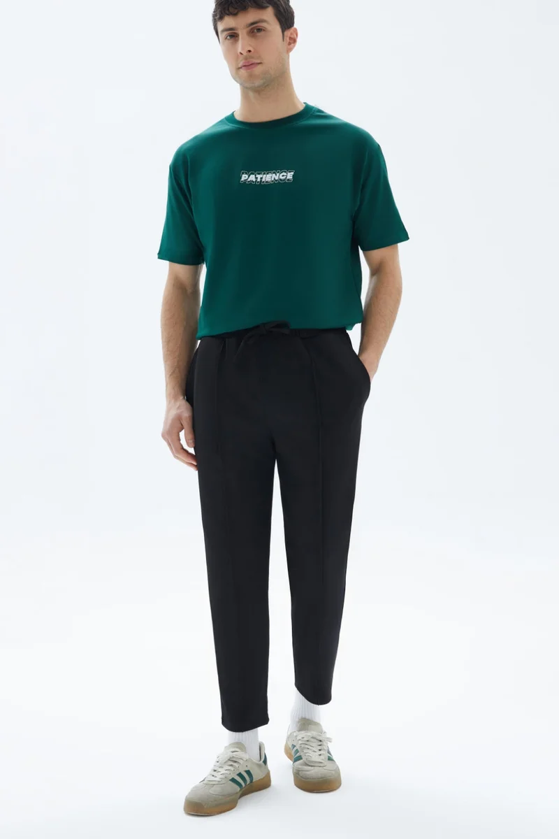 Wecre8 Black Plain Sweatpants By WECRE8
