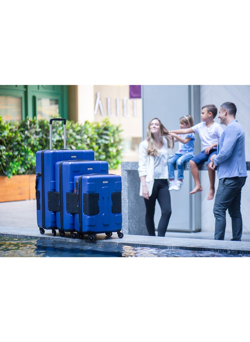 TACH - Connectable 3 Pcs Luggage Set | 22, 24 & 28" Spinner Luggage with TSA Locks | Patented Built-In Connecting System Easily Links 6 Bags | Midnight Blue - Image 1