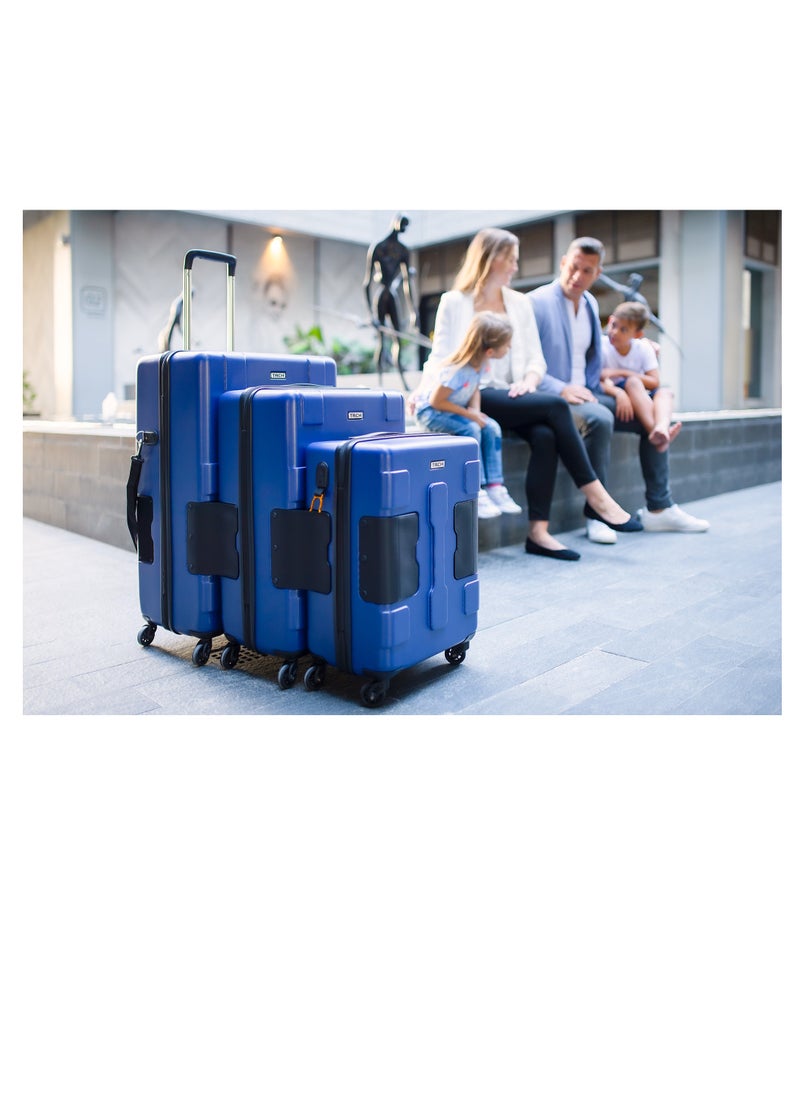 TACH - Connectable 3 Pcs Luggage Set | 22, 24 & 28" Spinner Luggage with TSA Locks | Patented Built-In Connecting System Easily Links 6 Bags | Midnight Blue - Image 1