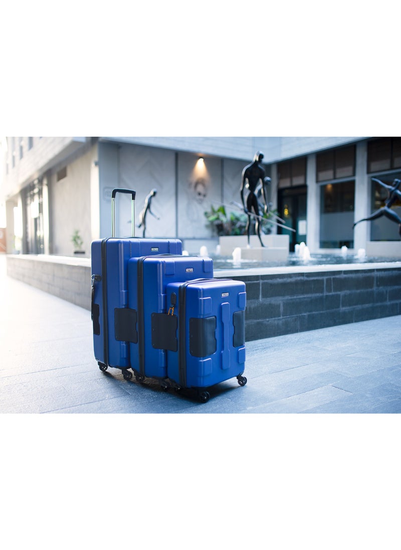 TACH - Connectable 3 Pcs Luggage Set | 22, 24 & 28" Spinner Luggage with TSA Locks | Patented Built-In Connecting System Easily Links 6 Bags | Midnight Blue - Image 1