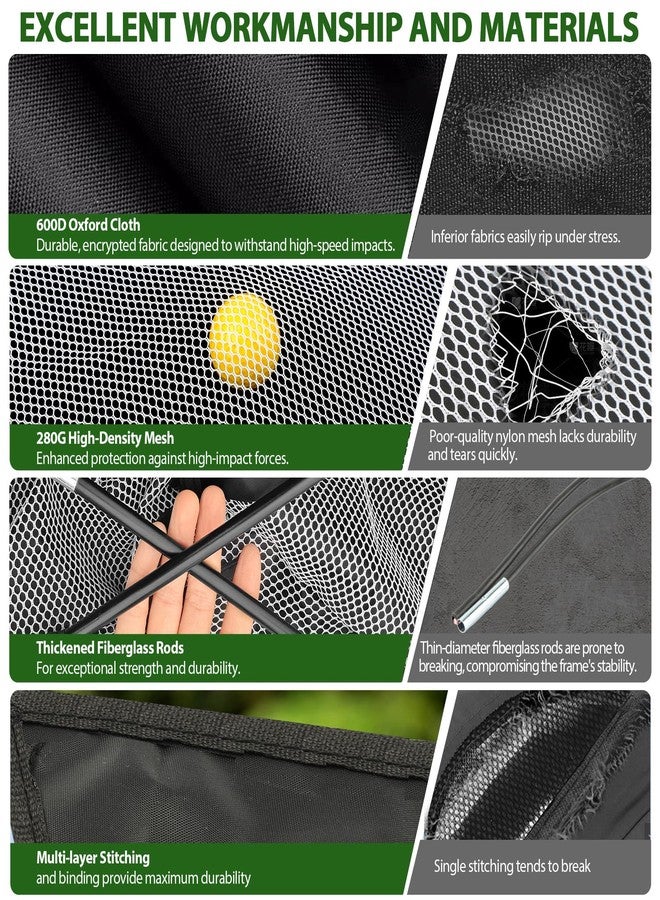 DABIGE Golf Net, 10x7 Ft Golf Practice Net with Tri-turf Golf Mat,Ball,Tee,Bag, All-in-One Mult-Target Golf Hitting Aid Net, Outdoor Golf Chipping Training Nets for Backyard Driving, Gift for Men/Golf Lovers - Image 4