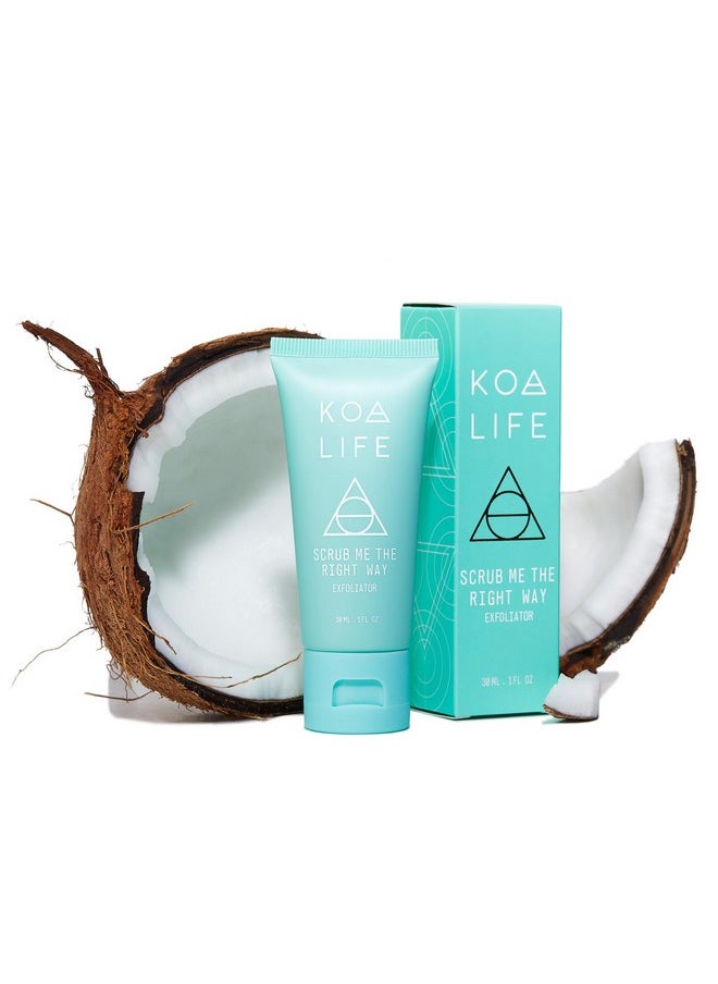 KOA LIFE Scrub Me The Right Way Exfoliating Face Scrub Eucalyptus Exfoliator Coconut Shell Exfoliating Scrub Sensitive Skin Vegan 15 Ml  - Image 1