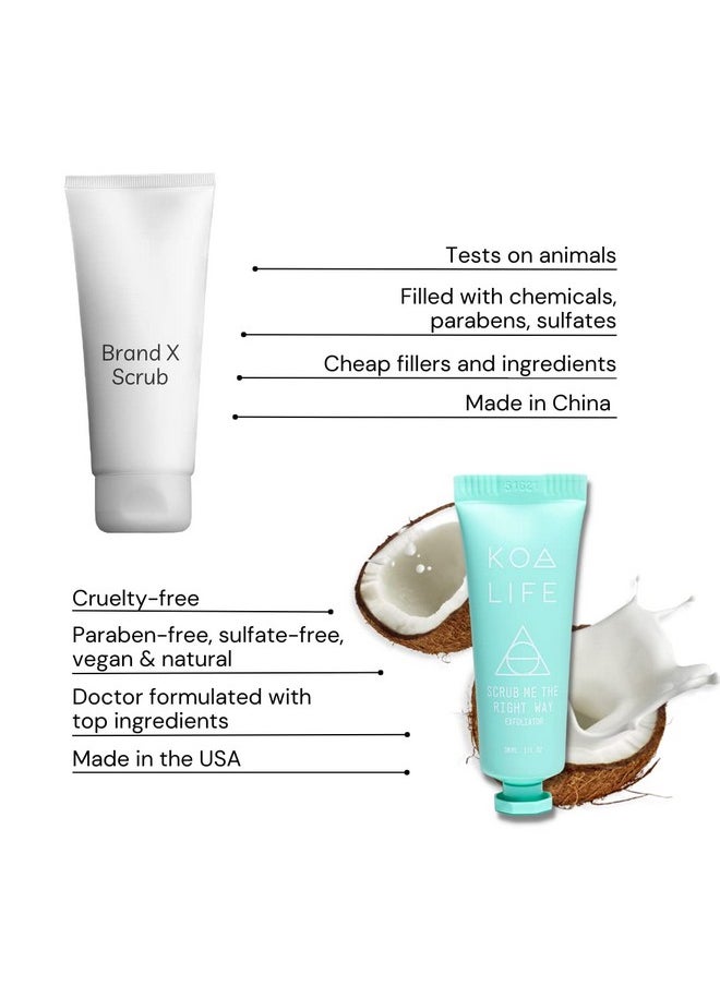 KOA LIFE Scrub Me The Right Way Exfoliating Face Scrub Eucalyptus Exfoliator Coconut Shell Exfoliating Scrub Sensitive Skin Vegan 15 Ml  - Image 3