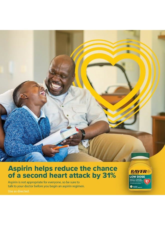 BAYER Aspirin 81mg Enteric Coated Tablets 300ct and 2 Count Travel Pack of Genuine Aspirin 325mg Coated Tablets - Image 2