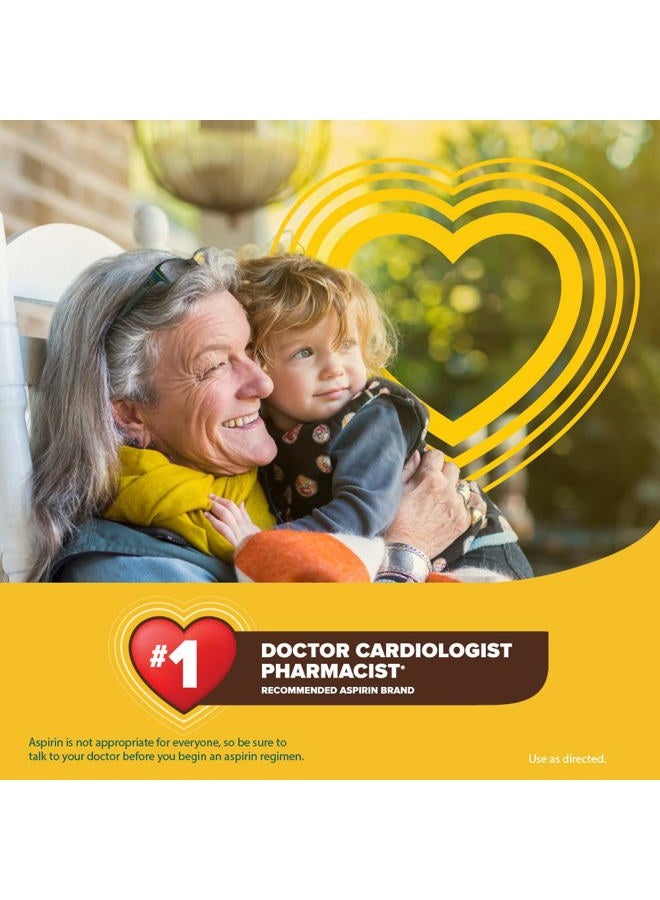 BAYER Aspirin 81mg Enteric Coated Tablets 300ct and 2 Count Travel Pack of Genuine Aspirin 325mg Coated Tablets - Image 4