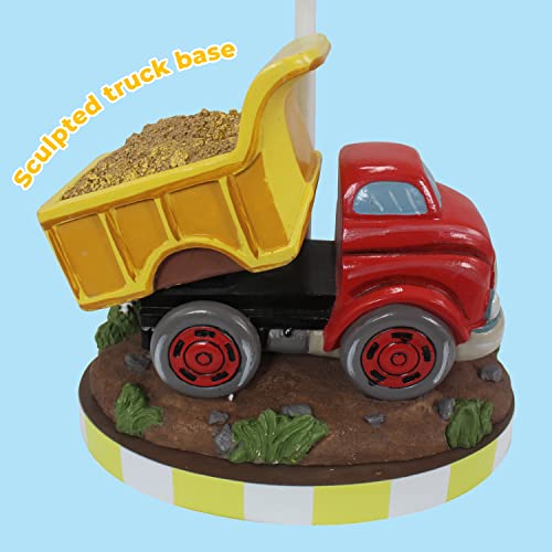 Fantasy Fields Kids Small Table Lamp, Truck Lamp, Car Lamp for Boys Room with Construction Truck Base & Helicopter Printed Shade, Transportation Themed - Image 4