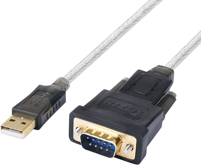 D-tech Serial Cable to USB Adapter DB9 Male RS232 Port Supports Windows 11 10 8 7 Mac (6 Feet, PL2303) - Image 1