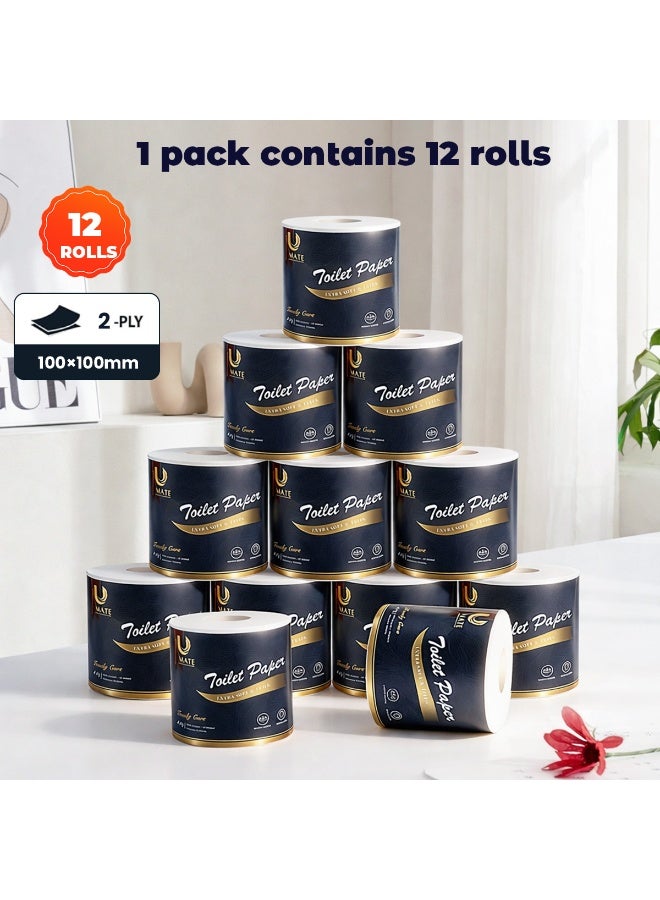 Toilet Paper 48 Rolls (4 Packs of 12)  2-Ply Soft u0026 Thick, Septic-Safe, Rapid Dissolving Toilet Paper for Bathroom, RV, Camping 100x100mm 400 Sheets per Roll Tissue - Image 2