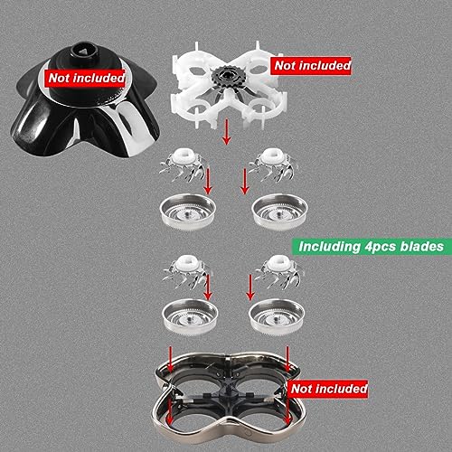 MAWAER 4pcs Head Shaver Replacement Blades for Skull Shaver Pitbull 4 Head Series and 3 Head Series - Image 4