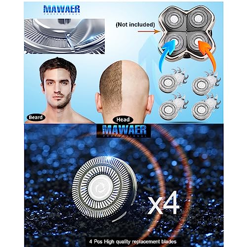 MAWAER 4pcs Head Shaver Replacement Blades for Skull Shaver Pitbull 4 Head Series and 3 Head Series - Image 2
