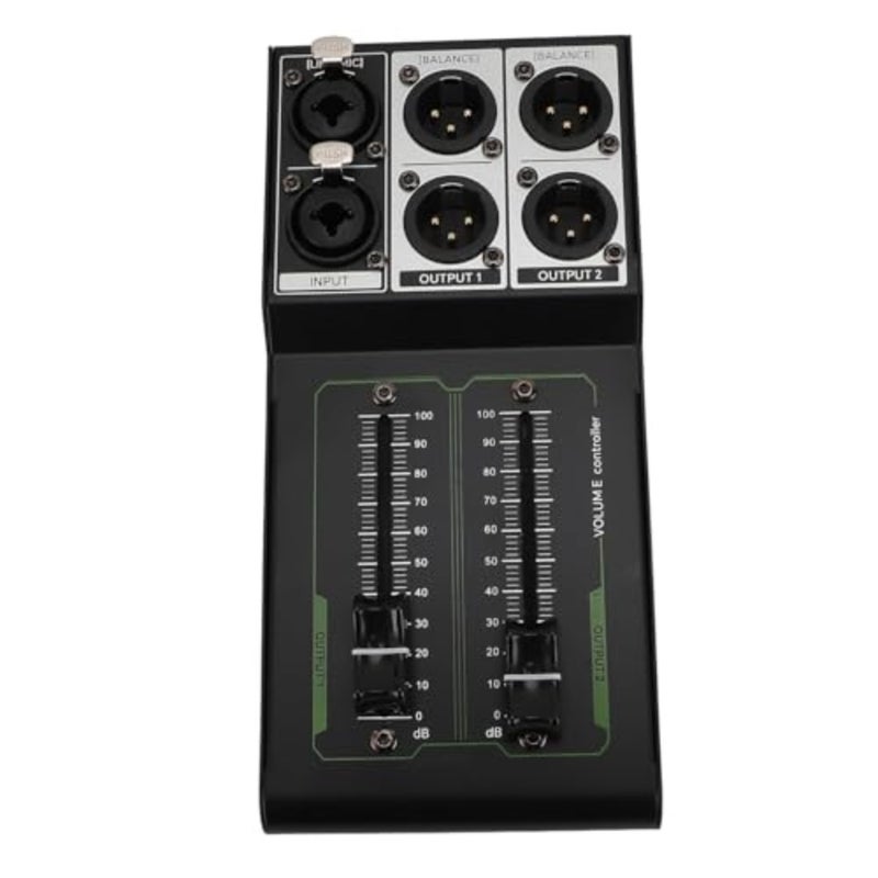 Passive Volume Controller, Metal Lossless 1 in 2 Out, Accurate Stereo Volume Controller for Studio and Home Sound System, Equipped with 4 Anti Skid Pads, Easy Volume Adjustments - Image 3