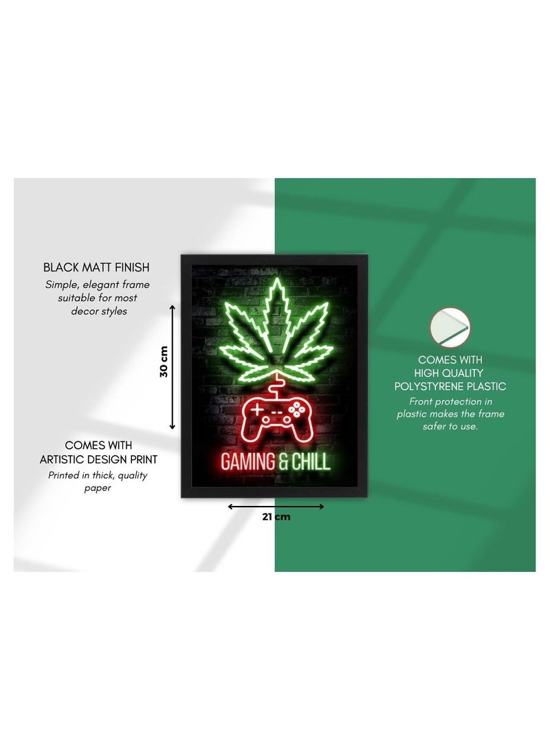 إم إي سي إطار ملصق حائط نيون للألعاب والبارد مقاس 21x30 سم - Image 4