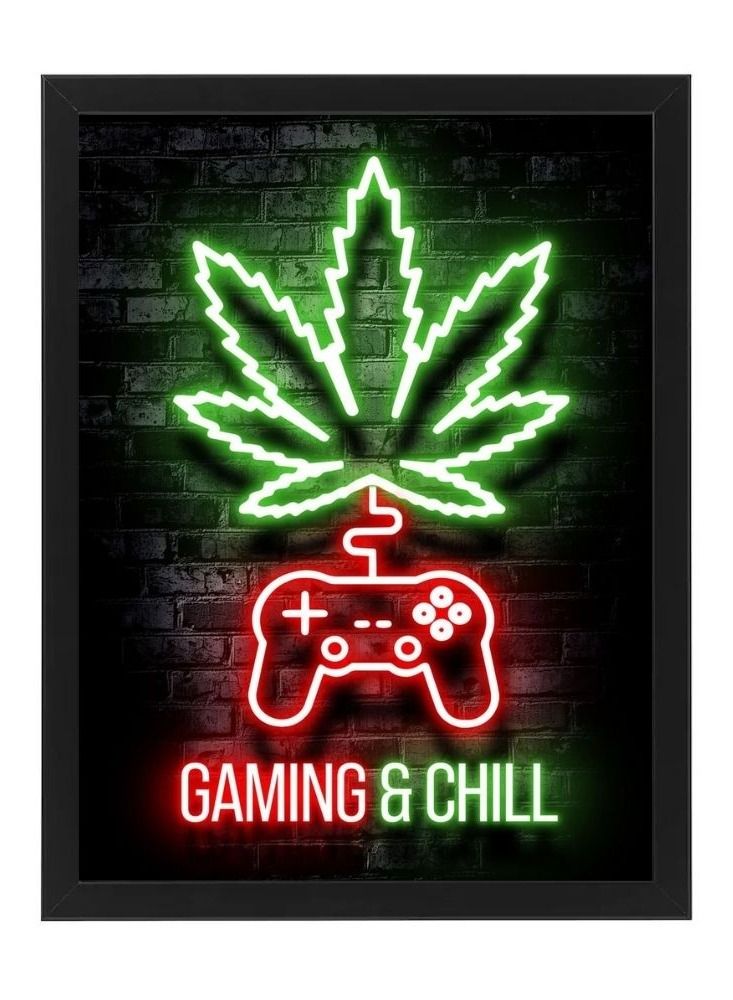 إم إي سي إطار ملصق حائط نيون للألعاب والبارد مقاس 21x30 سم - Image 1