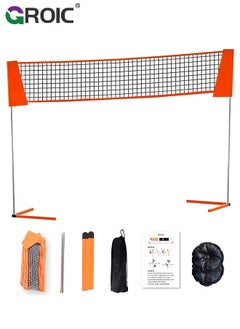 GROIC 13.5*5.3 FT Badminton Net Portable Badminton Tennis Net, Adjustable Height Pickleball Net Volleyball Net with Carrying Bag for Backyard, Beach Badminton Net, Practice for Outdoor Backyard Beach  - Image 1