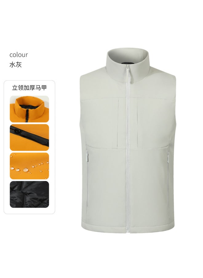 Thickened Velvet Windproof Outdoor Training Running Sports Vest, Warm Down Cotton Student Vest, Customizable
