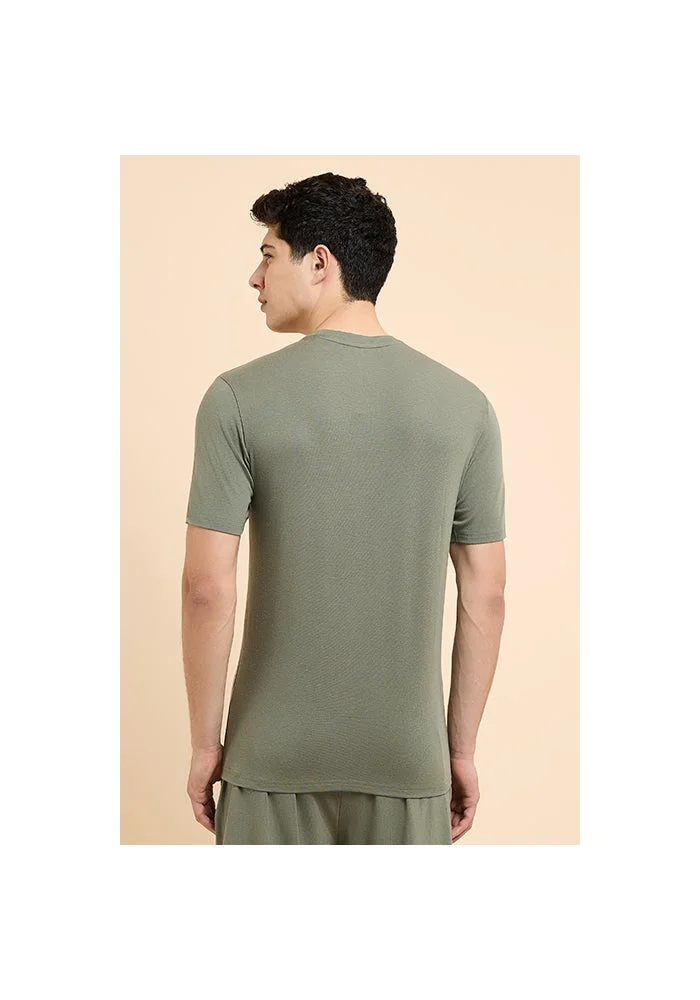 R&b  Solid Sleep T-Shirt with Crew Neck and Short Sleeves for Men | Best Price UAE
