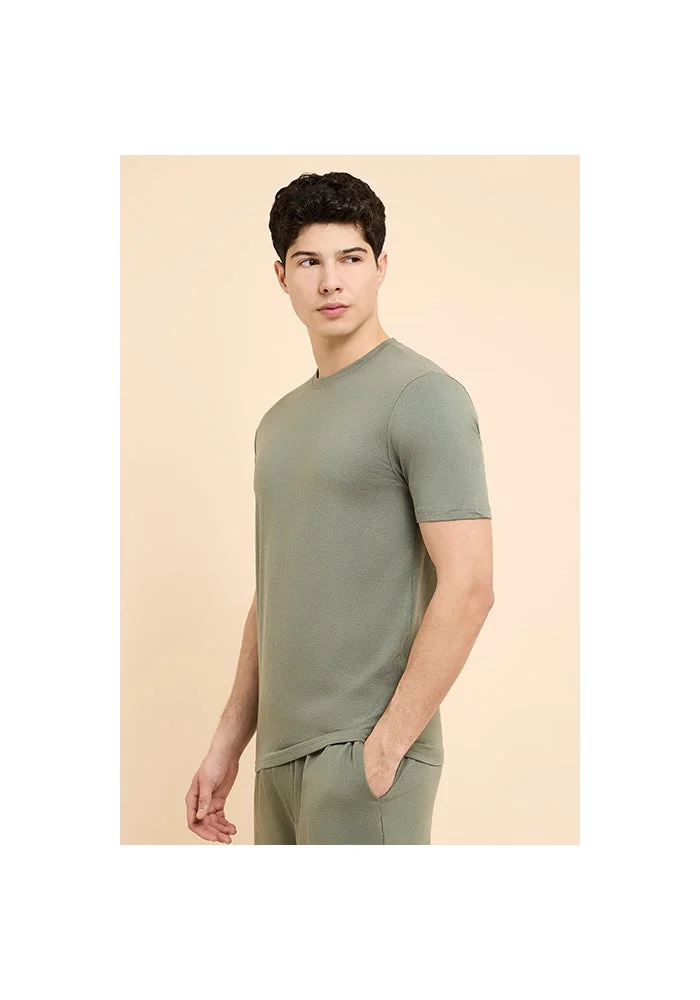 R&b  Solid Sleep T-Shirt with Crew Neck and Short Sleeves for Men | Best Price UAE