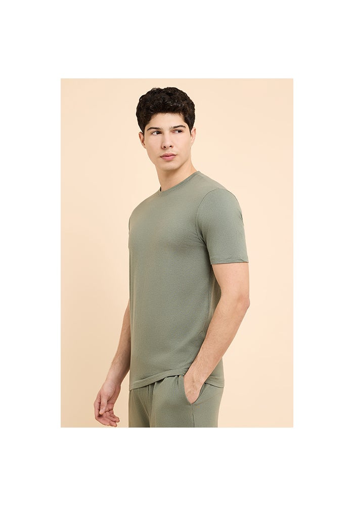 R&B Solid Sleep T-Shirt with Crew Neck and Short Sleeves - Image 4