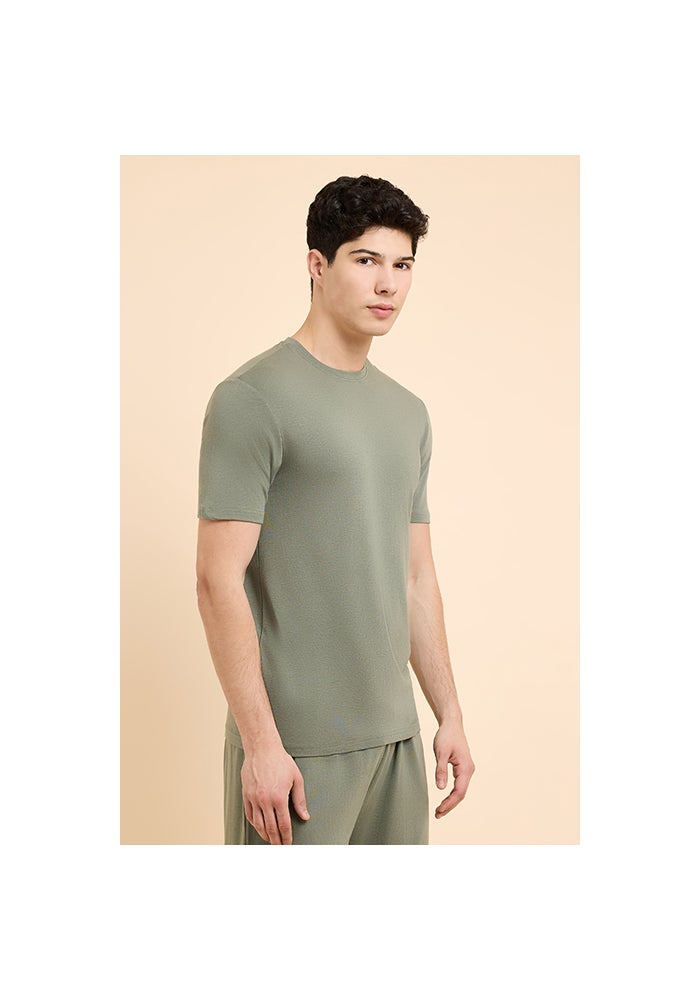 R&B Solid Sleep T-Shirt with Crew Neck and Short Sleeves - Image 3