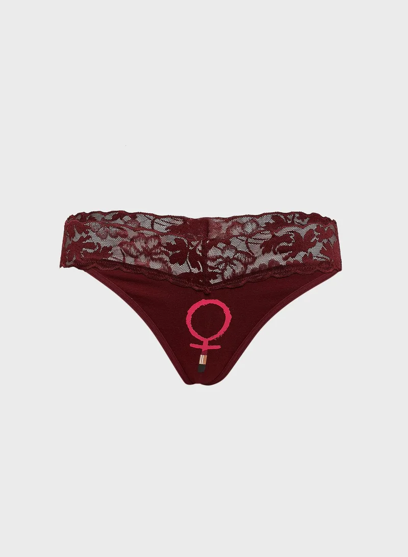 La Senza Lace Wide Band Thong