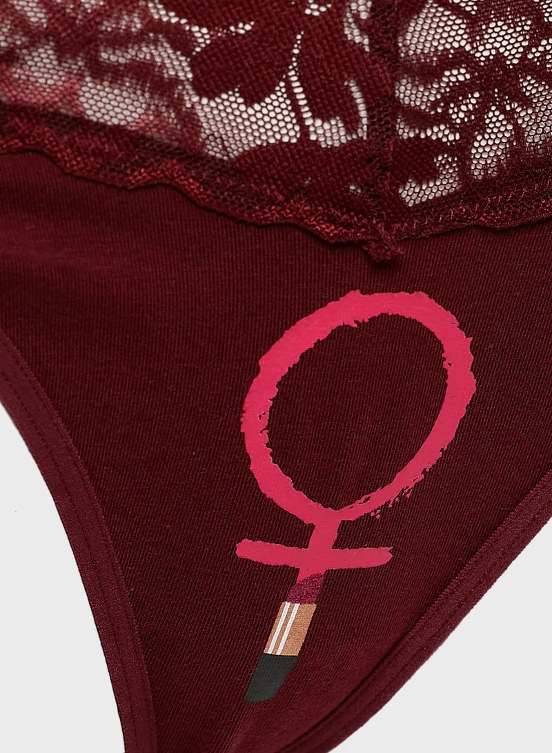 La Senza Lace Wide Band Thong