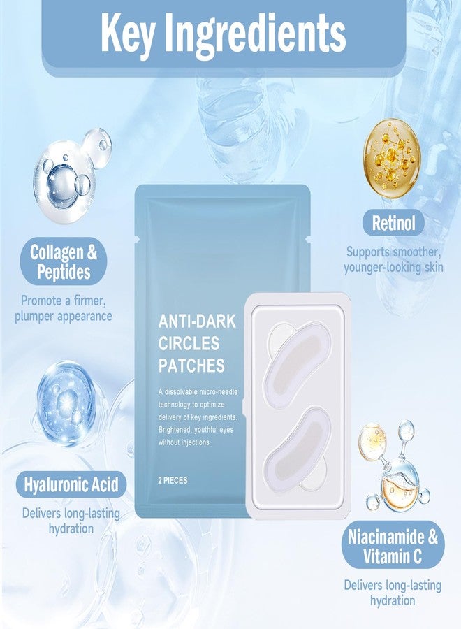 Dissolvable Microneedle Eye Patches for Dark Circles | 1 Pair | Under Eye Mask with Hyaluronic Acid & Retinol | Needle-Free Treatment for Puffiness & Fine Lines - Image 4