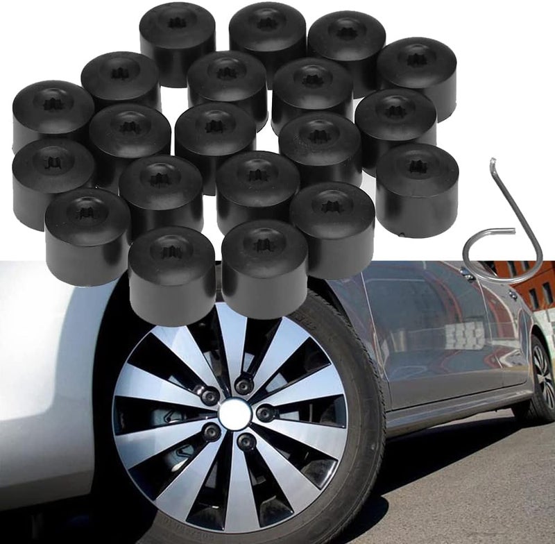 Zreneyfex Wheel Lug Nut Bolt Cover Caps Replacement Set for VW Jetta, Passat, Golf - 20 Caps with Dismantle Tool - Image 4