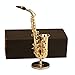 Dselvgvu Miniature Saxophone with Stand and Case Brass Mini Musical Instrument Replica Collectible Figurines Dollhouse Accessories Model Home Decorations Ornaments Alto Saxophone 524x276x089 - Image 2