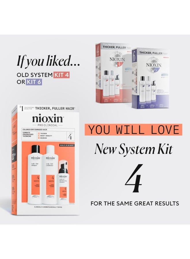 Nioxin System 4,For Thicker, Fuller Hair, Hair thickening treatment For Colored, Damaged Hair with Progressed Thinning, Loyalty Kit large size, Hydrating Shampoo, Conditioner, Hair-thickening serum - Image 4