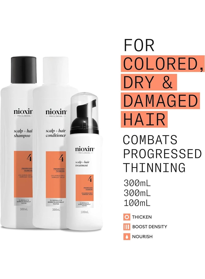 Nioxin System 4,For Thicker, Fuller Hair, Hair thickening treatment For Colored, Damaged Hair with Progressed Thinning, Loyalty Kit large size, Hydrating Shampoo, Conditioner, Hair-thickening serum - Image 2