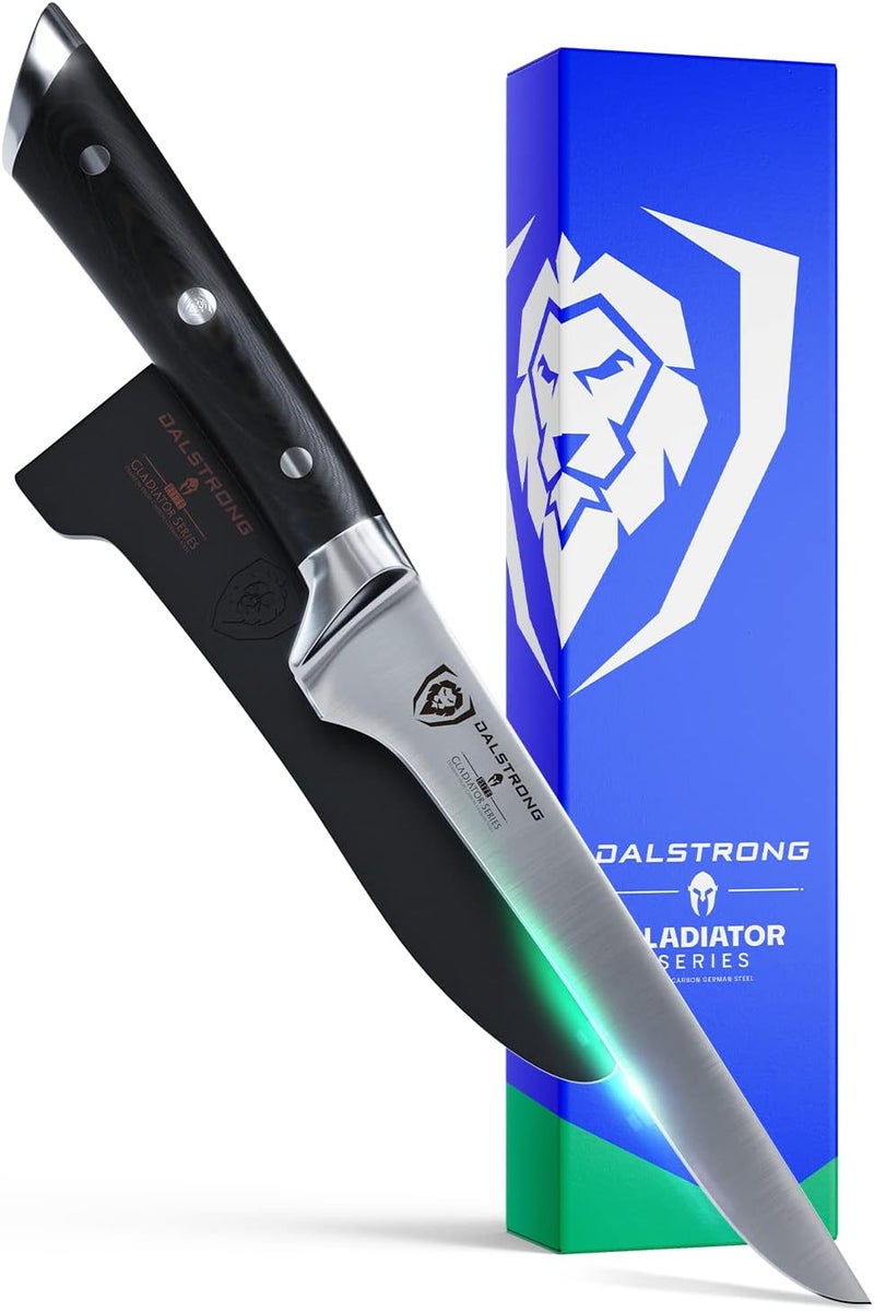 Dalstrong Boning Knife - 6 inch - Gladiator Series Elite - Forged German High-Carbon Steel Kitchen Knife - Razor Sharp - Black G10 Handle - w/Sheath - NSF Certified - Image 1